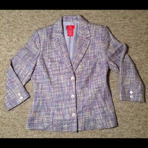 Oscar de la Renta purple tweed blazer size 12